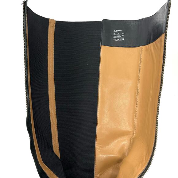 Coach Portia Black Riding Boot Size 8.5B Leather Stretchy Shaft Knee-High Heeled - Picture 11 of 15